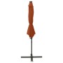 Cantilever parasol with pole and terracotta LED lights 300 cm by vidaXL, Umbrellas - Ref: Foro24-312343, Price: 87,27 €, Disc...