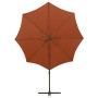 Cantilever parasol with pole and terracotta LED lights 300 cm by vidaXL, Umbrellas - Ref: Foro24-312343, Price: 87,27 €, Disc...