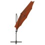 Cantilever parasol with pole and terracotta LED lights 300 cm by vidaXL, Umbrellas - Ref: Foro24-312343, Price: 87,27 €, Disc...