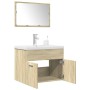 Set de muebles de baño 3 pzas madera contrachapada roble Sonoma by , Bathroom furniture - Ref: Foro24-3324987, Price: 171,93 ...