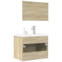 Set de muebles de baño 3 pzas madera contrachapada roble Sonoma de , Muebles de baño - Ref: Foro24-3324987, Precio: 171,93 €,...