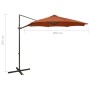 Cantilever parasol with pole and terracotta LED lights 300 cm by vidaXL, Umbrellas - Ref: Foro24-312343, Price: 87,27 €, Disc...