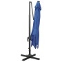 Sombrilla voladiza con poste y luces LED azul celeste 300 cm de vidaXL, Sombrillas - Ref: Foro24-312349, Precio: 146,10 €, De...