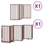 Puerta de perros plegable 9 paneles madera álamo marrón 450 cm by , Dog kennels and fences - Ref: Foro24-3155550, Price: 125,...