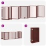 Puerta de perros plegable 9 paneles madera álamo marrón 450 cm by , Dog kennels and fences - Ref: Foro24-3155550, Price: 125,...