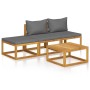 Garden furniture 4 pcs cream cushions solid acacia wood by vidaXL, Garden sets - Ref: Foro24-3057627, Price: 383,81 €, Discou...