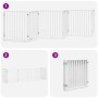 Puerta de perros plegable 6 paneles madera álamo blanca 480 cm by , Dog kennels and fences - Ref: Foro24-3155565, Price: 125,...