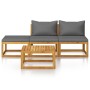 Garden furniture 4 pcs cream cushions solid acacia wood by vidaXL, Garden sets - Ref: Foro24-3057627, Price: 383,81 €, Discou...