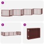 Puerta de perros plegable 8 paneles madera álamo marrón 640 cm by , Dog kennels and fences - Ref: Foro24-3155578, Price: 122,...