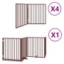 Puerta de perros plegable 12 paneles madera álamo marrón 960 cm by , Dog kennels and fences - Ref: Foro24-3155584, Price: 229...