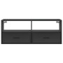 Mueble de TV madera de ingeniería y metal negro 100x31x39,5 cm by , TV Furniture - Ref: Foro24-848929, Price: 82,99 €, Discou...