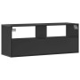 Mueble de TV madera de ingeniería y metal negro 100x31x39,5 cm by , TV Furniture - Ref: Foro24-848929, Price: 82,99 €, Discou...