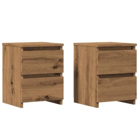 Mesitas noche 2 uds madera ingeniería roble artisan 30x30x40 cm by , Nightstands - Ref: Foro24-855849, Price: 68,40 €, Discou...