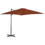 Sombrilla voladiza con palo de aluminio terracota 250x250 cm de vidaXL, Sombrillas - Ref: Foro24-312305, Precio: 94,51 €, Des...