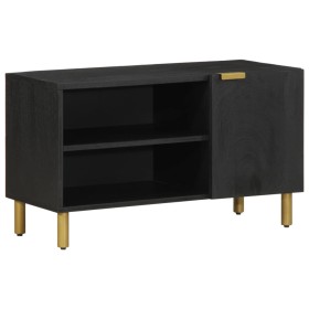 Mueble de TV madera de ingeniería negro 80x33x46