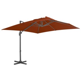 Cantilever parasol with terracotta aluminum pole 300x300 cm by vidaXL, Umbrellas - Ref: Foro24-312316, Price: 172,61 €, Disco...