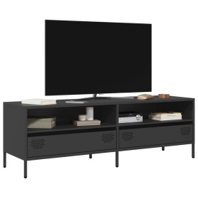 Mueble para TV acero laminado en frío negro 135x39x43,5 cm von , TV-Möbel - Ref: Foro24-851334, Preis: 186,56 €, Rabatt: %