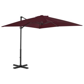 Cantilever parasol with burgundy red aluminum pole 250x250 cm by vidaXL, Umbrellas - Ref: Foro24-312304, Price: 94,56 €, Disc...