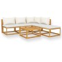 Garden furniture 6 pcs cream cushions solid acacia wood by vidaXL, Garden sets - Ref: Foro24-3057654, Price: 580,42 €, Discou...