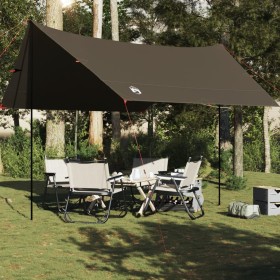 Lona de camping impermeable marrón 438x376x212 cm