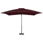 Cantilever parasol with burgundy red aluminum pole 250x250 cm by vidaXL, Umbrellas - Ref: Foro24-312304, Price: 94,51 €, Disc...