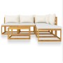 Garden furniture 6 pcs cream cushions solid acacia wood by vidaXL, Garden sets - Ref: Foro24-3057654, Price: 580,42 €, Discou...