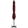 Cantilever parasol with burgundy red aluminum pole 250x250 cm by vidaXL, Umbrellas - Ref: Foro24-312304, Price: 94,51 €, Disc...