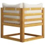 Garden furniture 6 pcs cream cushions solid acacia wood by vidaXL, Garden sets - Ref: Foro24-3057654, Price: 580,42 €, Discou...