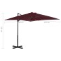 Cantilever parasol with burgundy red aluminum pole 250x250 cm by vidaXL, Umbrellas - Ref: Foro24-312304, Price: 94,51 €, Disc...