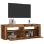 Mueble TV luces LED madera ingeniería envejecida 120x35x40 cm de , Muebles TV - Ref: Foro24-856313, Precio: 96,35 €, Descuent...