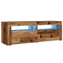 Mueble TV luces LED madera ingeniería envejecida 120x35x40 cm de , Muebles TV - Ref: Foro24-856313, Precio: 96,35 €, Descuent...