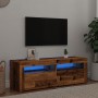 Mueble TV luces LED madera ingeniería envejecida 120x35x40 cm de , Muebles TV - Ref: Foro24-856313, Precio: 96,35 €, Descuent...