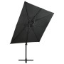 Cantilever umbrella with double cover anthracite gray 250x250 cm by vidaXL, Umbrellas - Ref: Foro24-312354, Price: 247,08 €, ...