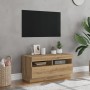 Mueble TV luces LED madera ingeniería roble artisan 80x35x40 cm de , Muebles TV - Ref: Foro24-856358, Precio: 76,51 €, Descue...