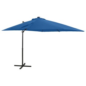 Cantilever parasol with pole and blue LED lights 250 cm by vidaXL, Umbrellas - Ref: Foro24-312325, Price: 131,93 €, Discount: %