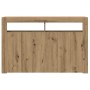 Aparador con LED madera ingeniería roble artisan 115,5x30x75 cm de , Aparadores - Ref: Foro24-856364, Precio: 132,72 €, Descu...