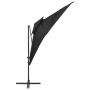 Cantilever umbrella with double black cover 250x250 cm by vidaXL, Umbrellas - Ref: Foro24-312364, Price: 141,91 €, Discount: %