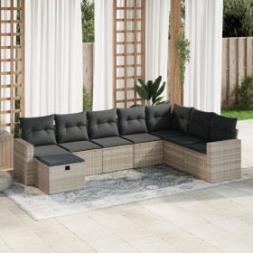 Set de sofás de jardín 8 pzas y cojines ratán sintético gris de , Conjuntos de jardín - Ref: Foro24-3325438, Precio: 593,51 €...