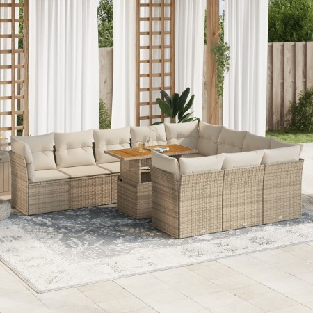 Set de sofás de jardín 11pzas con cojines ratán sintético beige | Foro24|Onlineshop| Casa, Jardín y Más Foro24.es