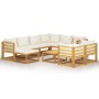 Garden furniture 10 pcs cream cushions solid acacia wood by vidaXL, Garden sets - Ref: Foro24-3057647, Price: 989,94 €, Disco...