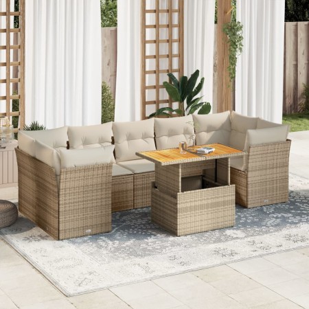 Set de sofás de jardín y cojines 8 piezas ratán sintético beige by , Garden sets - Ref: Foro24-3326900, Price: 607,64 €, Disc...