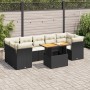 Set de sofás de jardín y cojines 8 piezas ratán sintético negro | Foro24|Onlineshop| Casa, Jardín y Más Foro24.es