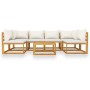 Garden furniture 7 pcs cream cushions solid acacia wood by vidaXL, Garden sets - Ref: Foro24-3057653, Price: 613,99 €, Discou...