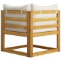 Garden furniture 7 pcs cream cushions solid acacia wood by vidaXL, Garden sets - Ref: Foro24-3057653, Price: 613,99 €, Discou...