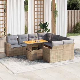 Set de sofás de jardín con cojines 9 pzas ratán sintético beige by , Garden sets - Ref: Foro24-3327020, Price: 750,54 €, Disc...