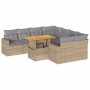 Set de sofás de jardín con cojines 9 pzas ratán sintético beige von , Gartensets - Ref: Foro24-3327020, Preis: 750,54 €, Raba...