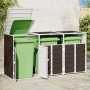 Cobertizo de 3 contenedores basura acero marrón 216x81x115 cm by , Waste container supports - Ref: Foro24-4006182, Price: 205...