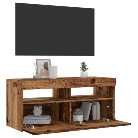 Mueble TV luces LED madera ingeniería envejecida 90x35x40 cm von , TV-Möbel - Ref: Foro24-856307, Preis: 75,64 €, Rabatt: %