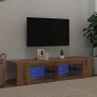 Mueble de TV luces LED madera roble artisan 135x39x30 cm de , Muebles TV - Ref: Foro24-856324, Precio: 82,96 €, Descuento: %