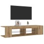 Mueble de TV luces LED madera roble artisan 135x39x30 cm de , Muebles TV - Ref: Foro24-856324, Precio: 82,96 €, Descuento: %